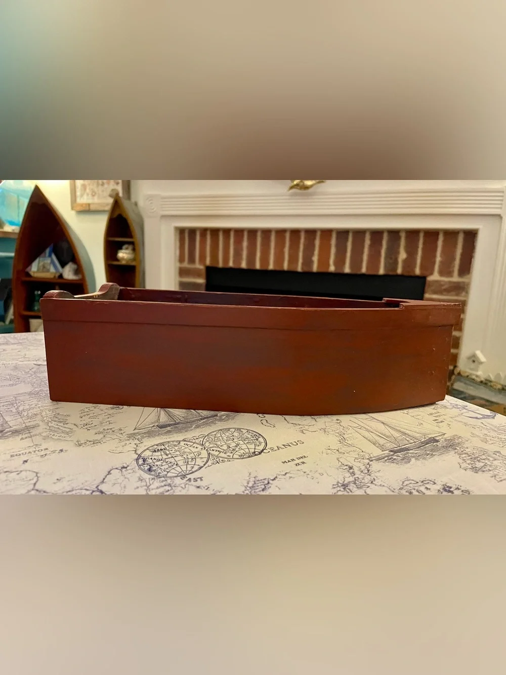 Vintage-Style Wooden Rowboat Shelf | Nautical Coastal Wall or Tabletop Décor